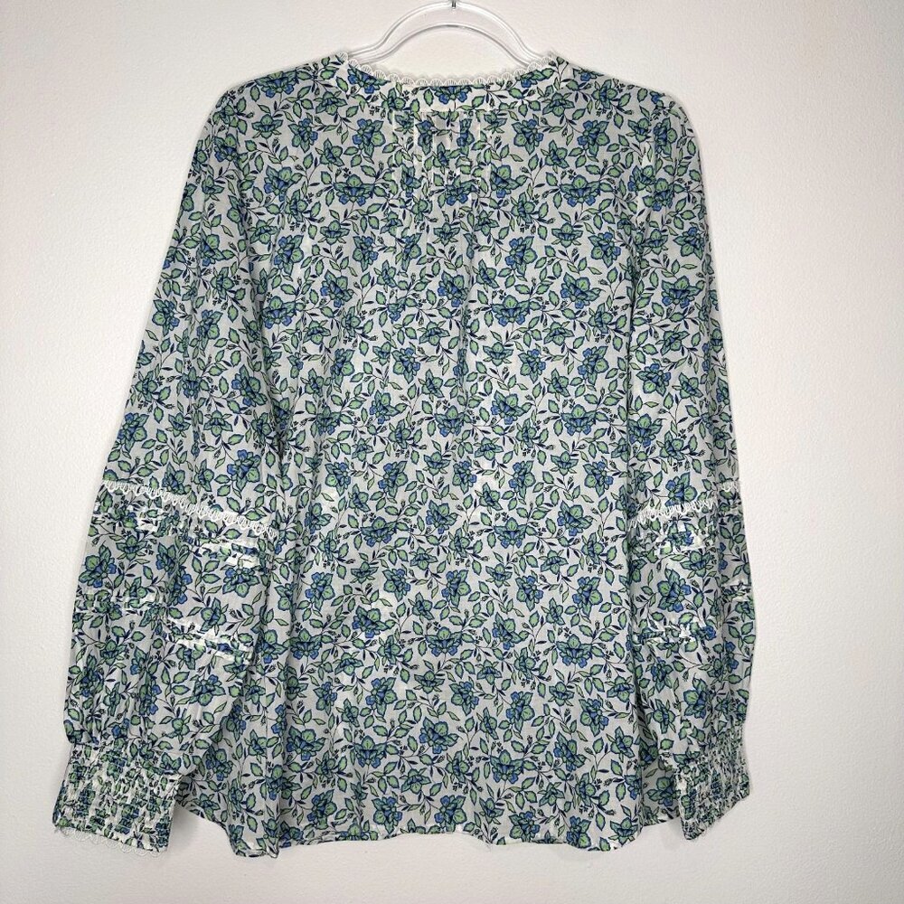 Talbots Lace Trim Top Floral Sz XL Petite Button‎ Up - Picture 8 of 11